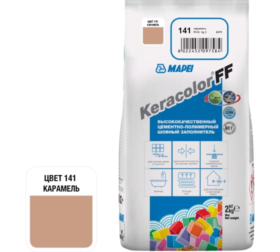 Ultracolor Plus №141 Карамель Улучшенная цементная затирка  для швов TM MAPEI
